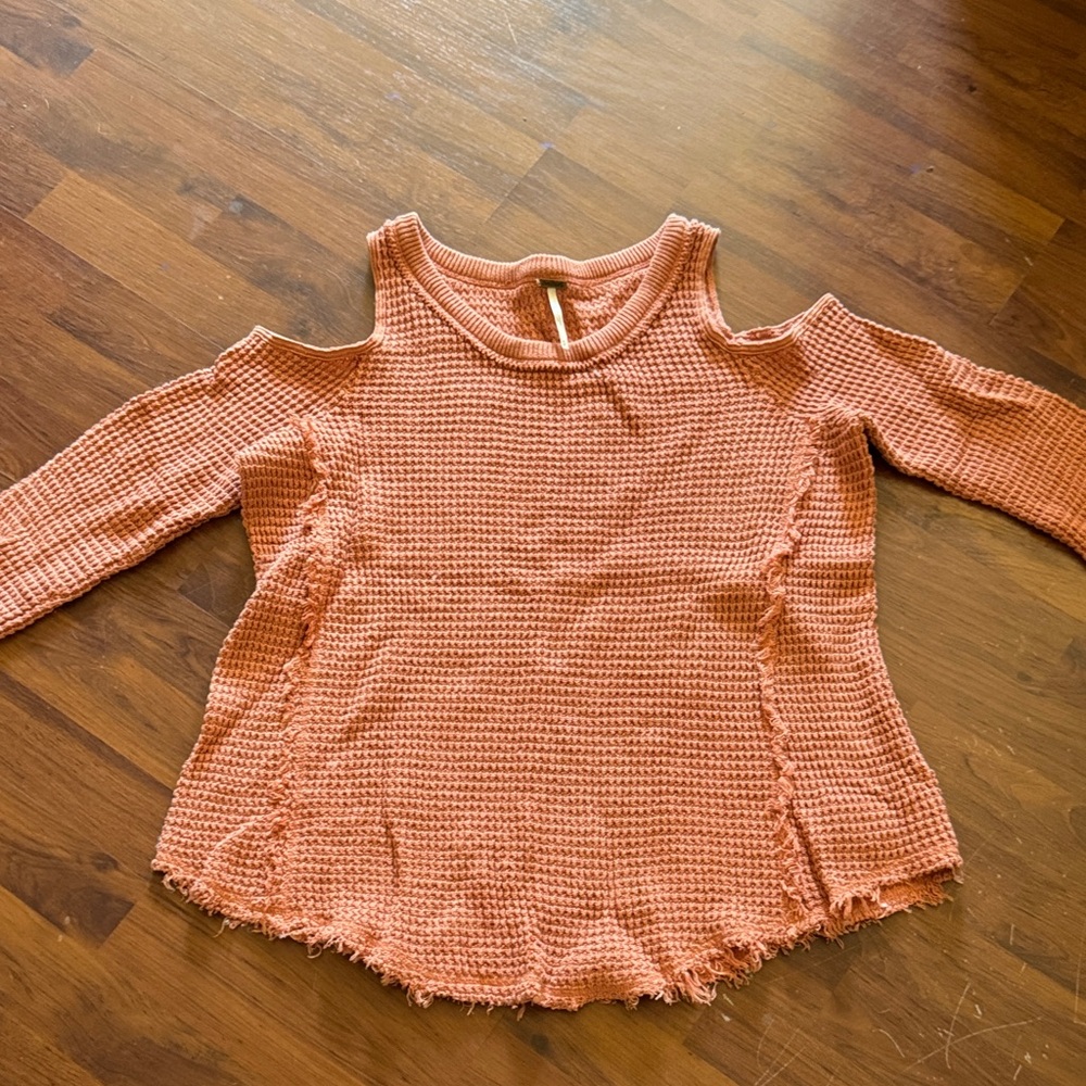 Free People Coral Knit Sweater